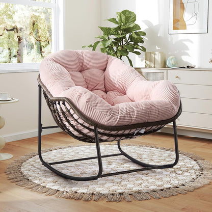 Deluxe Hanging Egg Chair – Extra-Large Weather-Resistant Rattan with Ultra-Soft Padding