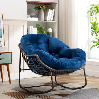 Deluxe Hanging Egg Chair – Extra-Large Weather-Resistant Rattan with Ultra-Soft Padding